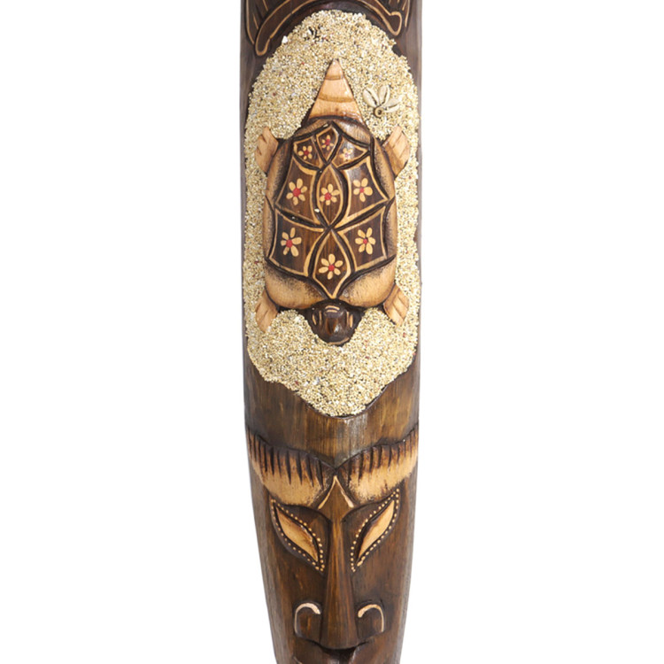 Маска с черепахой настенная дерево албезия Процветание через мудрость 50см