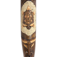 Маска с черепахой настенная дерево албезия Процветание через мудрость 50см