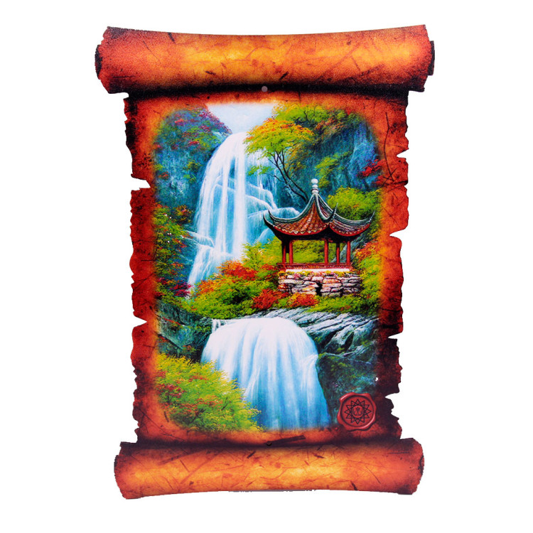 Картина объемная Пагода у водопада