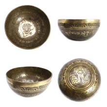 Чаша поющая ЛЕВ ручная ковка 9 металлов вес от 901 до 1100г d-20см h-9см ХРУПКОЕ