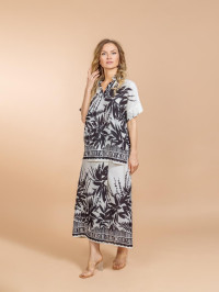 Костюм юбка и блузка (вискоза,лен) 25-209-1 разме