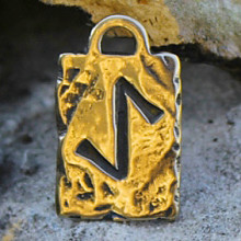 BV09-13 Амулет № 13, Руна Эйваз, бронза, 17*28мм (Р 013)