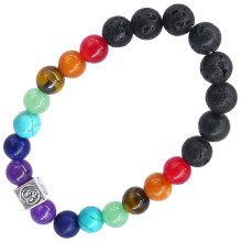 BX075 Браслет с подвеской на Просветление (Ом) камень,8мм