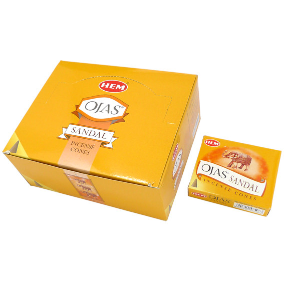 HEM конусные благовония Ojas Sandal Оджас Сандал блок 12 шт.