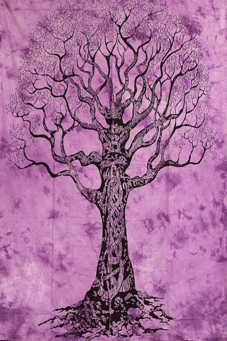 Полотно "Дерево" фиолетовое