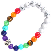 BX076 Браслет с подвеской на Просветление (Ом) камень,8мм