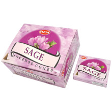 HEM конусные благовония Sage ШАЛФЕЙ  блок 12 шт.