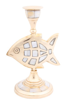 Подсвечник  П1626 с перламутром "Рыба"