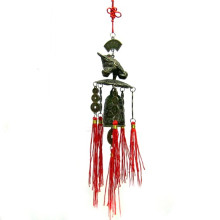 Подвеска Жаба с монетой и колокол-пагода 39см