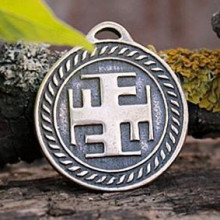 BV01-15 Оберег № 15 Ратиборец, бронза, Д-27мм, 27*30мм (СО 015)