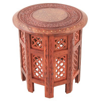 Стол основание восьмигр.инкруст.латунью