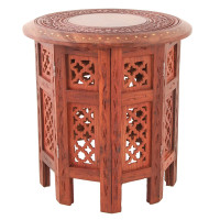 Стол основание восьмигр.инкруст.латунью