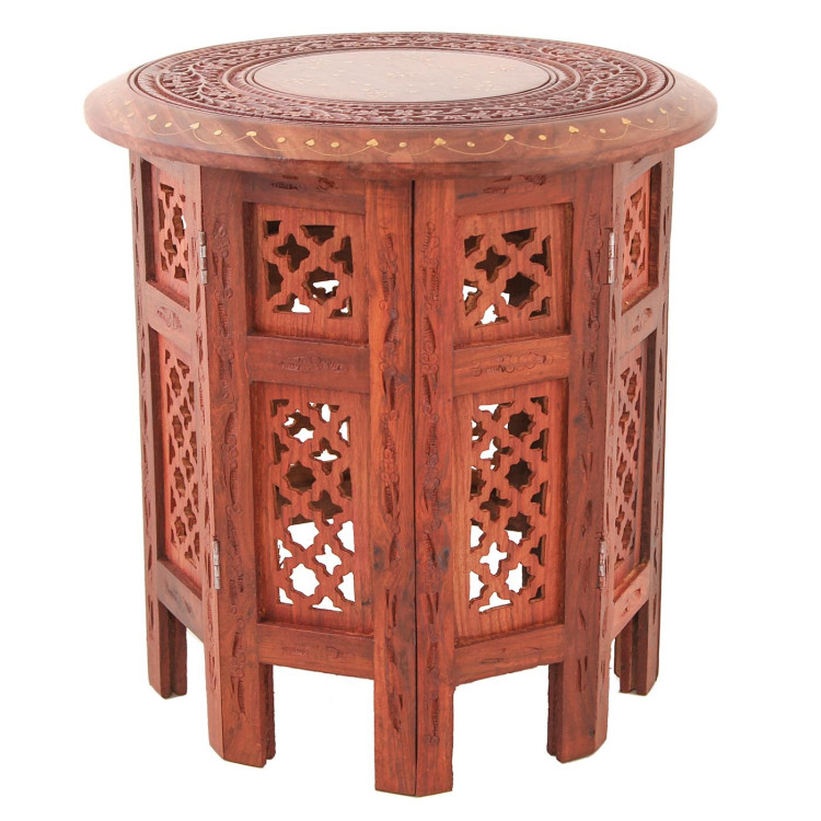 Стол основание восьмигр.инкруст.латунью