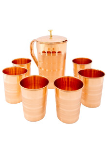 Набор посуды 6 стаканов+кувшин (медь) Пс496