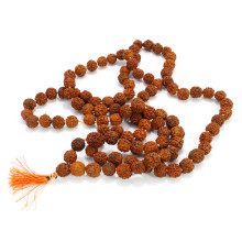 Четки из дерева 108 бусин Рудракша Слеза сострадания Бога Шивы Защита 10мм 60см
