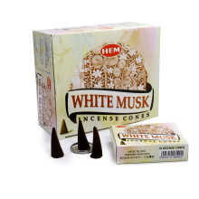 Благовония конусы HEM White Musk Белый муск уп-12шт