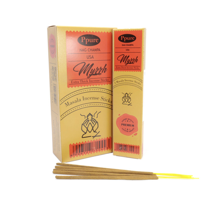 Благовония Ppure Extra Thick Myrrh Мирра уп-6шт по 5 толстых палочек