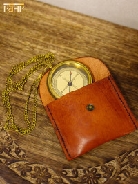 Компас 2,5" в кожаном футляре