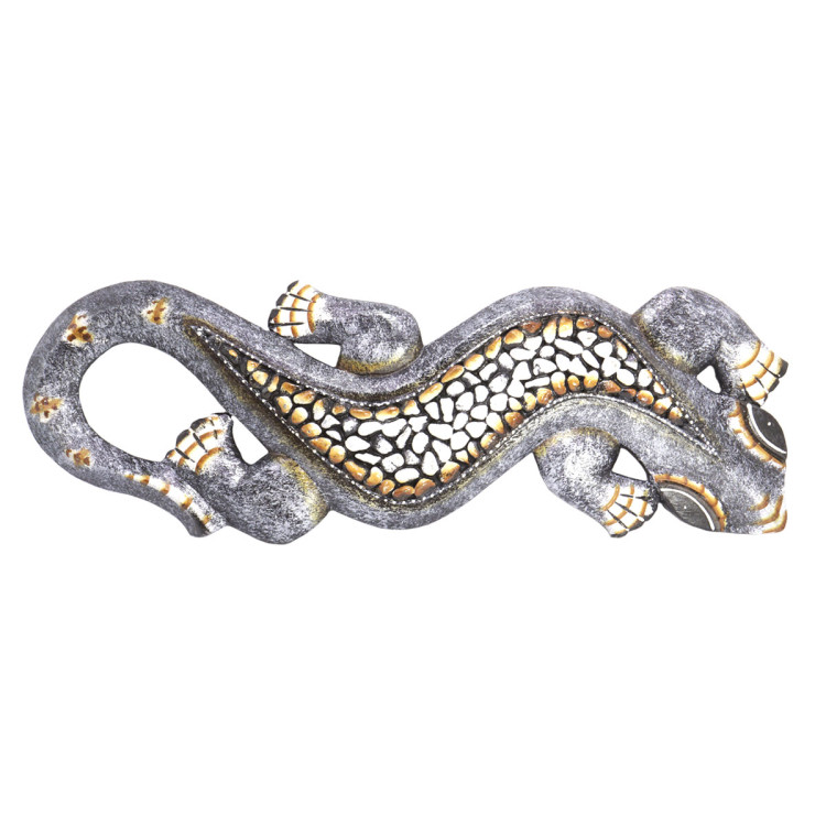 Панно настенное Ящерица - оберег на процветание 50см-16см дерево Албезия