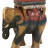 Табурет Слон с балдахином цветной 30