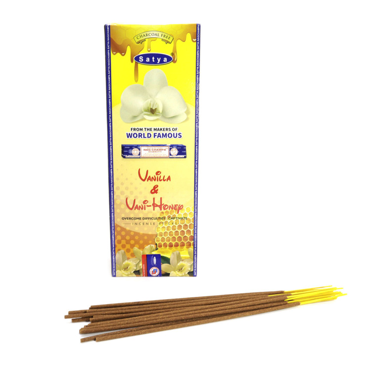 Благовония Satya Hexa Vanilla & Vani Honey Ваниль и Мед аромапалочки уп-6шт