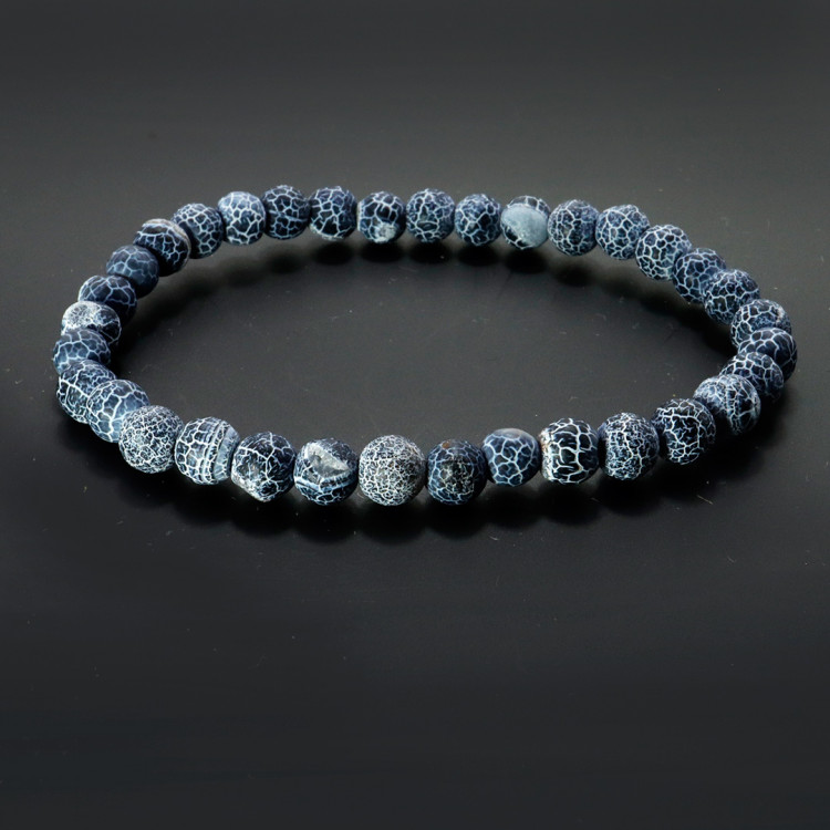 Браслет каменный Африканский матовый агат Серый -  дарует дoлгyю жизнь и защиту владельцу