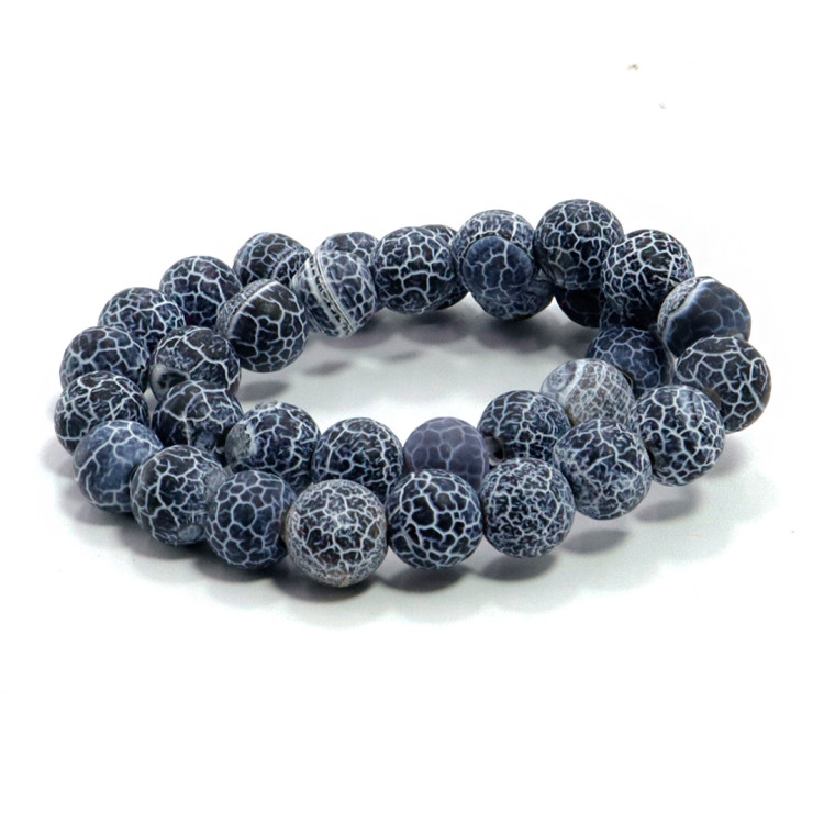 Браслет каменный Африканский матовый агат Серый -  дарует дoлгyю жизнь и защиту владельцу