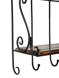 Полка-вешалка настенная 2 отделения с крючками (де