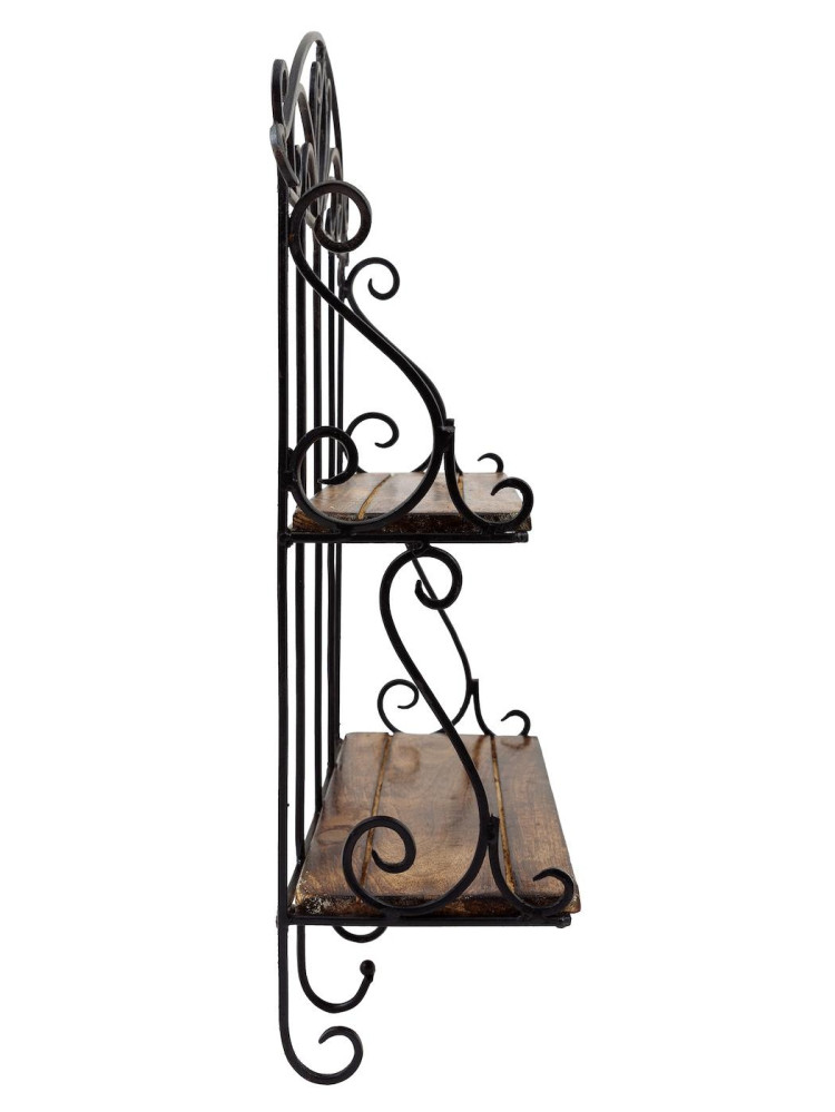 Полка-вешалка настенная 2 отделения с крючками (де