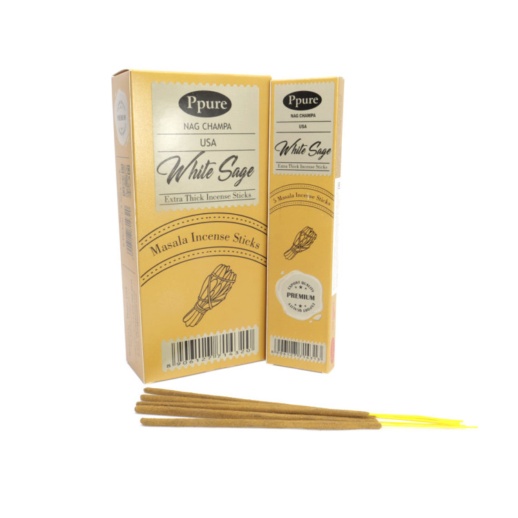 Благовония Ppure Extra Thick White Sage Белый Шалфей уп-6шт по 5 толстых палочек