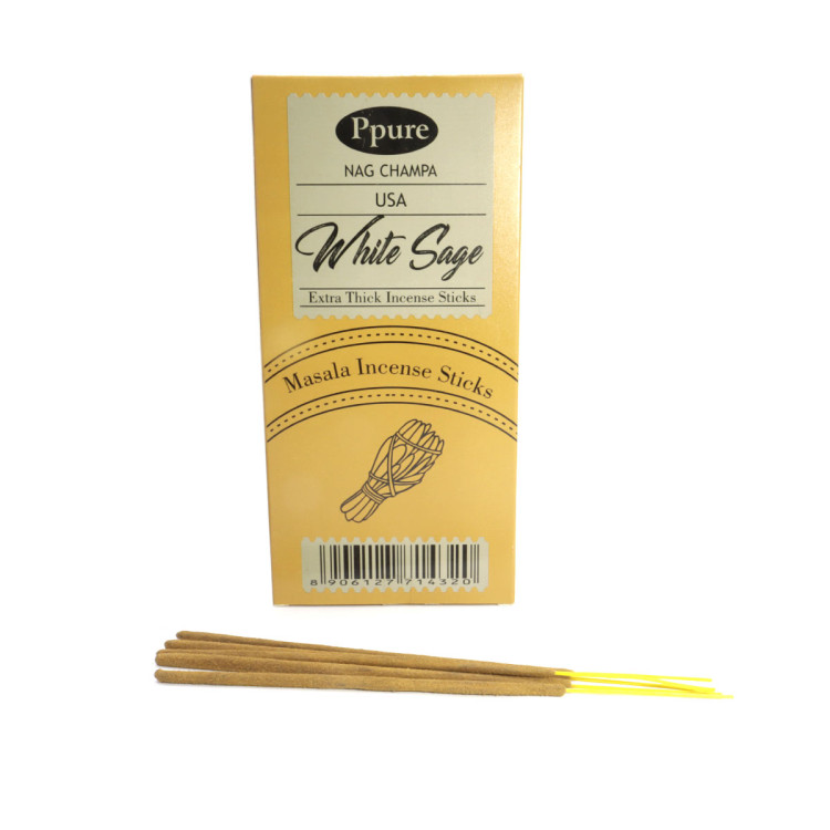 Благовония Ppure Extra Thick White Sage Белый Шалфей уп-6шт по 5 толстых палочек