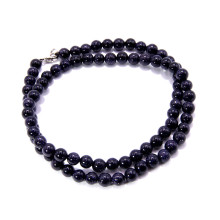 Бусы из камня Синий авантюрин оберег от порчи и сглаза шарики 6мм 47см