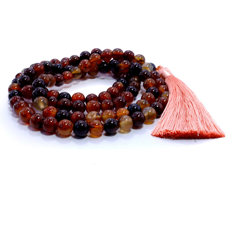 Четки из камня 108 бусин Сердолик Обеспечивает счастливую процветающую крепкую семейную жизнь 8мм