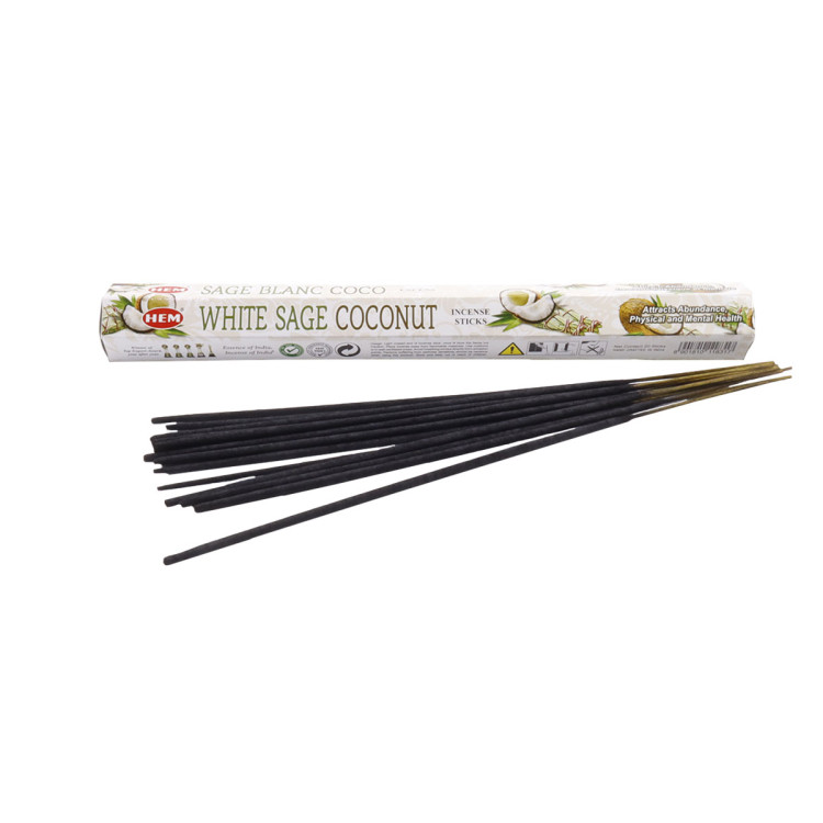 Благовония HEM WHITE SAGE COCONUT Белый шалфей Кокос уп-6шт