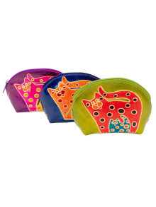 Косметичка (кожа) набор из 3-х "Кот"  0244/23 Косметичка (кожа) набор из 3-х "Кот"  0244/23