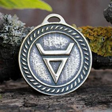 BV01-21 Оберег № 21 Символ Велеса, бронза, Д-27мм, 27*30мм (СО )