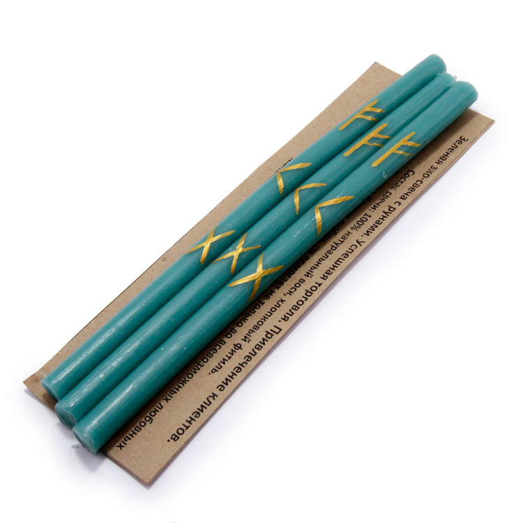 Свеча воск  с рунами Успешная тогровля Привлечение клиентов 18см-1см уп-3шт