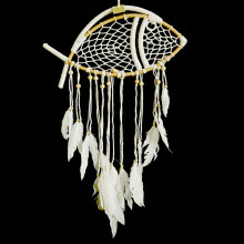 Ловушка снов Рыба из ротанга Белая символ счастья и финансового благополучия в семье h-80см L-50см Ловушка снов Рыба из ротанга Белая символ счастья и финансового благополучия в семье h-80см L-50см