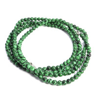 Бусы из камня Малахит приносит исполнение желаний, привлекает счастье 4мм