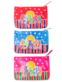 Косметичка "Кошки" (кожа) набор из 3-х