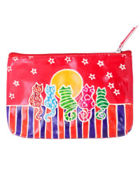 Косметичка "Кошки" (кожа) набор из 3-х