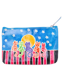 Косметичка "Кошки" (кожа) набор из 3-х