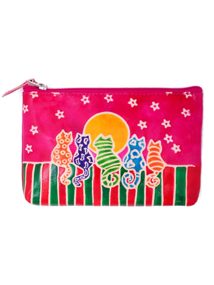 Косметичка "Кошки" (кожа) набор из 3-х