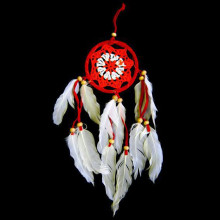 07 Ловец снов красный 35см, d.9см 07 Ловец снов красный 35см, d.9см