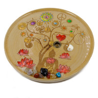 Подставка  под благовония Будда по денежным деревом - финансовая защита 11см