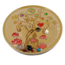 Подставка  под благовония Будда по денежным деревом - финансовая защита 11см