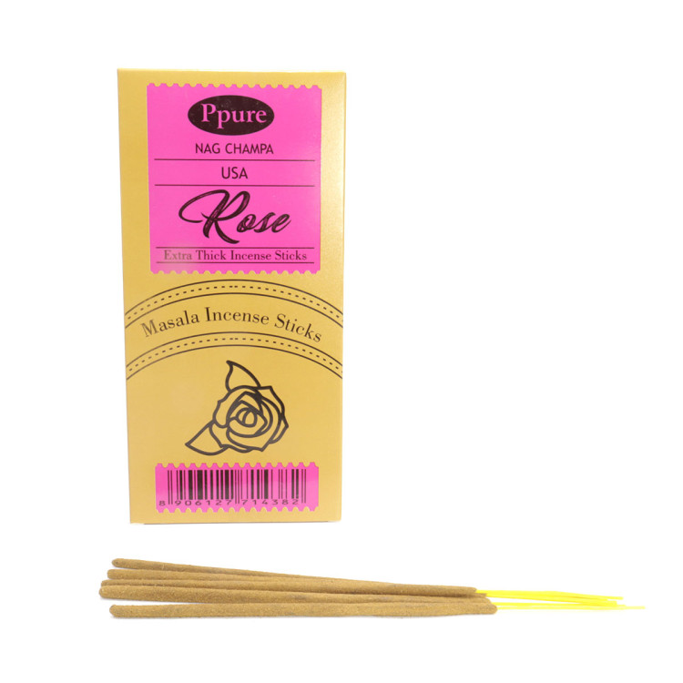 Благовония Ppure Extra Thick Rose Роза уп-6шт по 5 толстых палочек