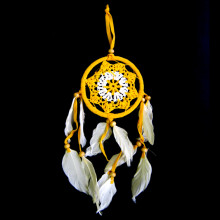 08 Ловец снов жёлтый 35см, d.9см 08 Ловец снов жёлтый 35см, d.9см