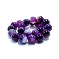 Браслет из камня Фиолетовый агат оберег 8мм