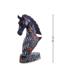  Фигурка "Лошадь" (батик, о.Ява) набор из 3-х, син. 25см